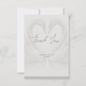 Zwaan bruiloft monogram dank u kaart (Voorkant)