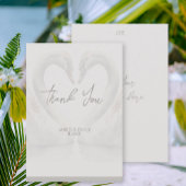 Zwaan bruiloft monogram dank u kaart