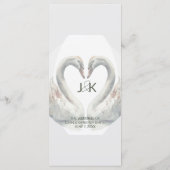 Zwaan bruiloft Monogram Flat Menu (Achterkant)