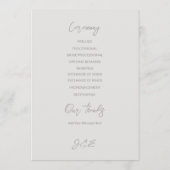 Zwaan bruiloft plat programma programmakaart (Achterkant)