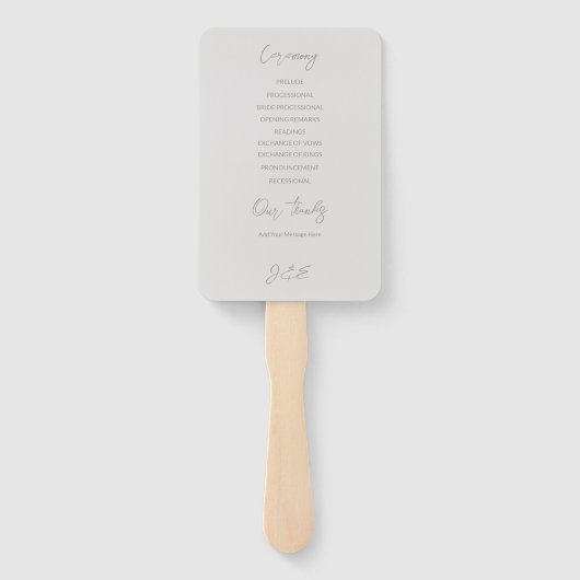 Zwaan bruiloft programma handwaaier (Achterkant)