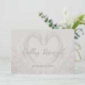 Zwaan bruiloft repetitie diner uitnodiging (Staand voorkant)