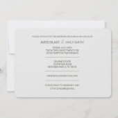 Zwaan bruiloft repetitie diner uitnodiging (Achterkant)