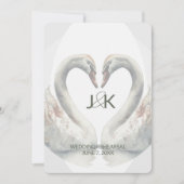 Zwaan bruiloft repetitie diner uitnodiging (Voorkant)