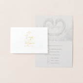 Zwaan bruiloft RSVP Maaltijdkeuze Folie Kaart (Display)