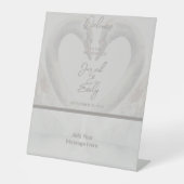 Zwaan bruiloft welkom reclamebord met voetstuk (Voorkant)