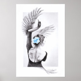 Zwaan dansende vrouw ballet Surrealistische tekenk Poster