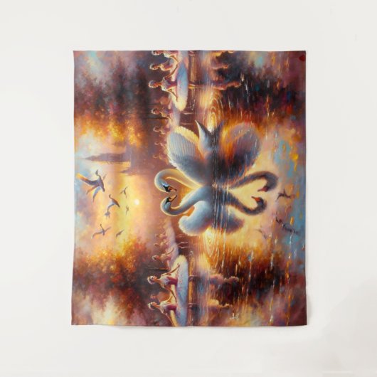 zwaan danstapijt wandkleed (Voorkant)