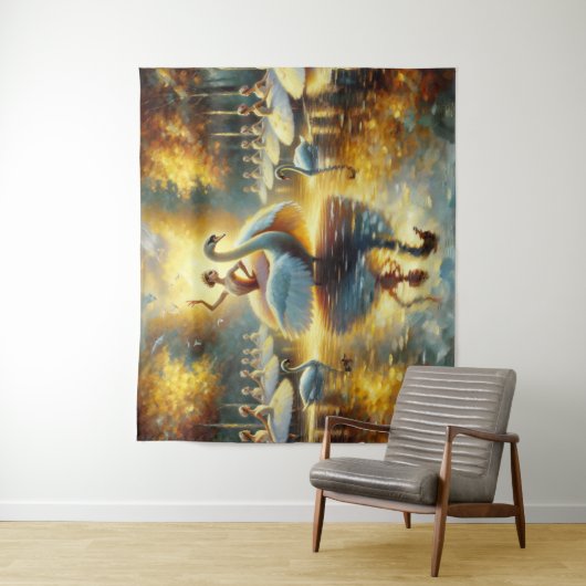 zwaan danstapijt wandkleed (In situ)