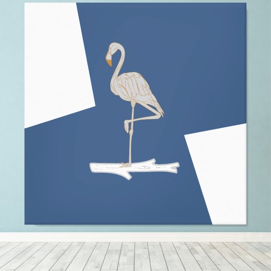 Zwaan, eenvoudig ontwerp canvas afdruk (Insitu (Houten vloer))