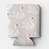 Zwaan Elegantie: ornamentaal wit patroon. Blikjeskoeler (Achterkant)