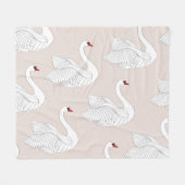 Zwaan Elegantie: ornamentaal wit patroon. Fleece Deken (Voorkant (Horizontaal))