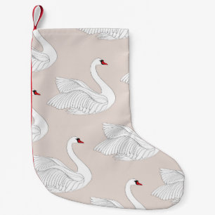 Zwaan Elegantie: ornamentaal wit patroon. Kleine Kerstsok