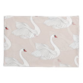 Zwaan Elegantie: ornamentaal wit patroon. Kussensloop (Achterkant)