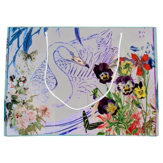 ZWAAN EN BLOEMEN Gift Bag Groot Cadeauzakje (Voorkant)