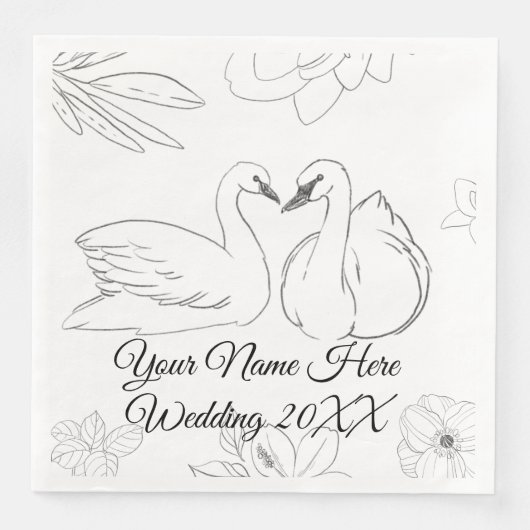 Zwaan en Botanisch Servet (Voorkant)
