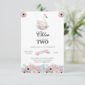 Zwaan en Kroon Verjaardag Kaart (Staand voorkant)