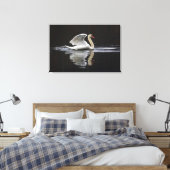 Zwaan en reflecties canvas afdruk (Insitu (Slaapkamer))