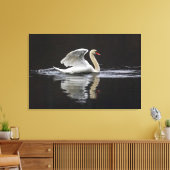 Zwaan en reflecties canvas afdruk (Insitu (Woonkamer))
