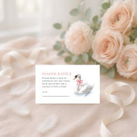 Zwaan en Roze Coquette Luierloterij Baby Shower
