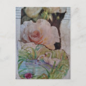 Zwaan en rozen collage briefkaart (Voorkant)
