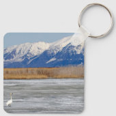 Zwaan en sneeuw sleutelhanger (Achterkant)