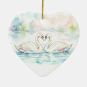 Zwaan Geliefden - Valentijnsdag Keramisch Ornament (Achterkant)