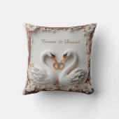🕊️ Zwaan Hart Bloem Kader Bruiloft Collectie 🕊️ Kussen (Achterkant)