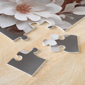 🕊️ Zwaan Hart Bloem Kader Bruiloft Collectie 🕊️ Legpuzzel (Zijkant)