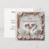 🕊️ Zwaan Hart Bloemstuk Bruiloft Collectie 🕊️ Save The Date (Voorkant / Achterkant)
