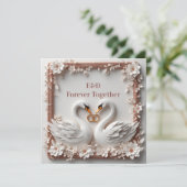 🕊️ Zwaan Hart Bloemstuk Bruiloft Collectie 🕊️ Save The Date (Staand voorkant)