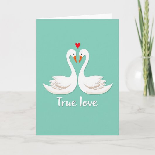 Zwaan Hartkaart Echte Liefde Kaart (Voorkant)