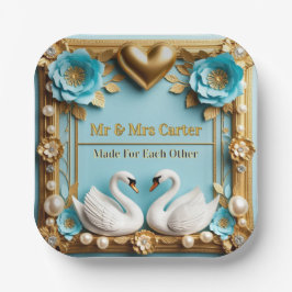 Zwaan Huwelijksframe Voor Luxe Huwelijksdecoratie Papieren Bordje