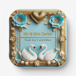Zwaan Huwelijksframe Voor Luxe Huwelijksdecoratie  Papieren Bordje