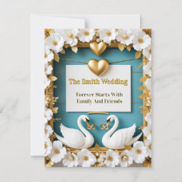 Zwaan Huwelijksframe voor Luxe Huwelijksdecoratie RSVP Kaartje