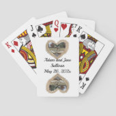 Zwaan in bruin hart bruiloft gunst speelkaarten (Achterkant)