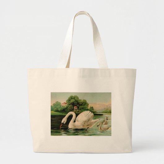 zwaan in het meer grote tote bag (Voorkant)