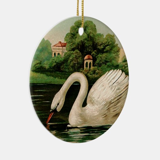  zwaan in het meer keramisch ornament (Rechts)