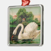  zwaan in het meer metalen ornament (Links)