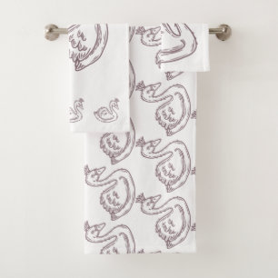 Zwaan in kroon bad handdoek