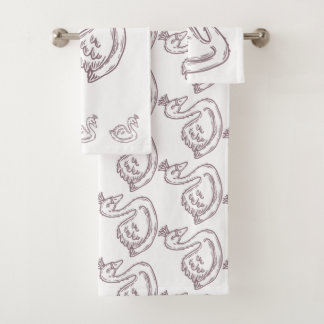 Zwaan in kroon bad handdoek
