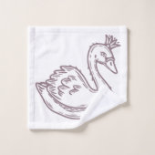 Zwaan in kroon bad handdoek (Wasdoekje)