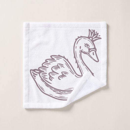 Zwaan in kroon bad handdoek (Wasdoekje)