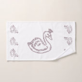 Zwaan in kroon bad handdoek (Handdoek)