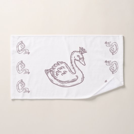 Zwaan in kroon bad handdoek (Handdoek)