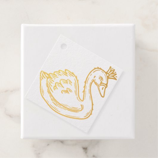 Zwaan in kroon bedankjes labels (Met doos)