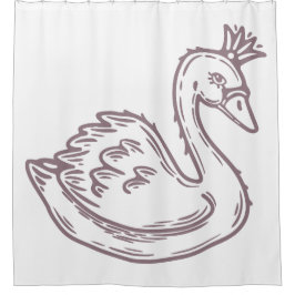 Zwaan in kroon douchegordijn