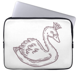 Zwaan in kroon laptop sleeve