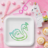 Zwaan in kroon papieren bordje (Feest)