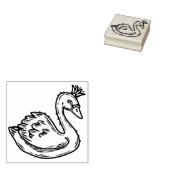 Zwaan in kroon rubberstempel (Gestempeld)